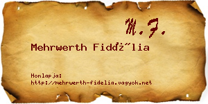 Mehrwerth Fidélia névjegykártya
